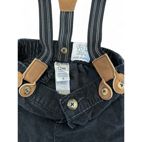 Carter's/Jumping Beans Outfit Overalls Button Down Sweater 12M - Picture 4 of 12